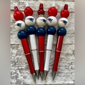 New England Patriots - Bundle of 5 beaded pens or buy individual pens.